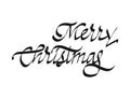 Merry Christmas calligraphic hand drawn lettering