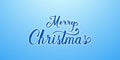 Merry Christmas calligraphic lettering, on blue gradient background. Calligraphy letter. Decoration text for Happy New Royalty Free Stock Photo