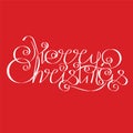 Merry Christmas calligraphic Lettering design card Royalty Free Stock Photo