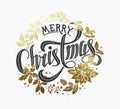 Merry Christmas Calligraphic Lettering Design