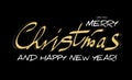 Merry Christmas Calligraphic Lettering with Elegant Gold Effects, Vintage Shining Design. Vector illustraion