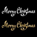 Merry Christmas calligraphic lettering. Vector card template. Royalty Free Stock Photo