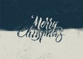 Merry Christmas. Calligraphic retro Christmas card design. Typographic grunge vector illustration. Royalty Free Stock Photo