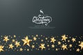 Merry christmas sale banner with golden star. Royalty Free Stock Photo