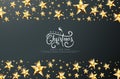 Merry christmas sale banner with silver and golden star. Royalty Free Stock Photo