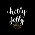 Merry Christmas Calligraphy Lettering Holly Jolly. Calligraphic Greetings Design. Vector illustration Royalty Free Stock Photo