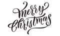 Merry Christmas calligraphy lettering, Xmas holiday greeting card text quote