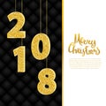 Merry Christmas calligraphy, sparkling 2018 numerals