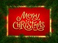 Merry Christmas calligraphy text. Vector banner Royalty Free Stock Photo