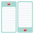 Merry Christmas Candy Cane. Paper Note List pad. Planner set. Lined texture. To do list Organizer Schedule template. Kids style. E Royalty Free Stock Photo