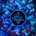 Merry Christmas card abstract blue geometric Royalty Free Stock Photo