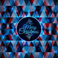Merry Christmas card abstract blue geometric Royalty Free Stock Photo