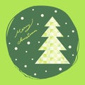 Merry christmas card, abstract xmas tree, vector Royalty Free Stock Photo