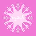 Merry Christmas card banner design snowflake pink on purple lilac violet background. Vector Royalty Free Stock Photo