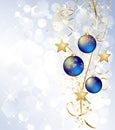 Merry Christmas card with blue bauble Royalty Free Stock Photo