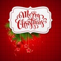 Merry Christmas card creative label. Vector