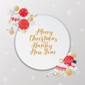 Merry Christmas Card Design. Greeting Christmas card template on white background.