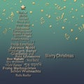 Merry Christmas card in Different Languages Royalty Free Stock Photo