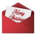 Merry Christmas card in envelope