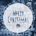 Merry Christmas card, greetings on blue toned collage Royalty Free Stock Photo