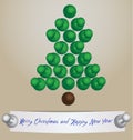Merry Christmas card made from office pins Royalty Free Stock Photo