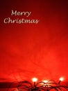 Merry Christmas Card Red and Silver with light chain