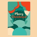 Merry Christmas card style cut-out paper in green, red Royalty Free Stock Photo