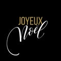 Merry Christmas card template with greetings in french language. Joyeux noel. Vector illustration Royalty Free Stock Photo