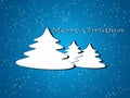 Merry Christmas card, 3 trees