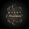 Merry christmas card with typographic design elements Royalty Free Stock Photo