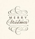 Merry christmas card with typographic design elements Royalty Free Stock Photo