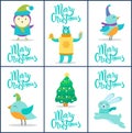 Merry Christmas Cards, Titles Vector Illustration Royalty Free Stock Photo