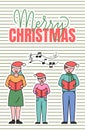 Merry Christmas Caroling of Family Members Card