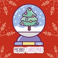 Merry christmas celebration decorative tree crystal ball branches background