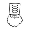 Merry christmas celebration nutcracker soldier face with hat thick line