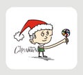 Merry Christmas Christmas Background - Cartoon Style Hand Sketch Royalty Free Stock Photo
