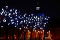 Merry Christmas. Christmas bell tower and Bethlehem stars