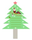 Merry Christmas, Christmas Greeting Card, Santa Claus, snowman, christmas tree and gift Royalty Free Stock Photo