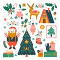 Merry Christmas cliparts collection isolated on background