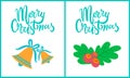 Merry Christmas Collection on Vector Illustration Royalty Free Stock Photo