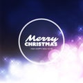 Merry Christmas. Colorful Modern Style Happy Holidays Greeting Card Design with Round Transparent Label Royalty Free Stock Photo
