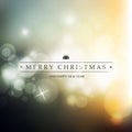 Merry Christmas - Colorful Modern Style Happy Holidays Greeting Card on Sparkling Bright Blurred Background Royalty Free Stock Photo