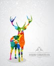 Merry Christmas colorful reindeer shape.