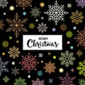 Merry Christmas colorful snowflake background