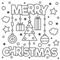 Merry Christmas. Coloring page. Vector illustration.