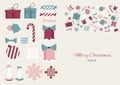 Merry Christmas colourful element icons for your design. Vector illustration design