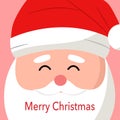 Merry Christmas concept vector illustration. Santa Claus head smiling in flat design.