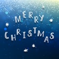 Merry Christmas congratulation blue card