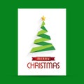 Merry Christmas creative design with green background vector