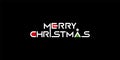 Merry Christmas custom modern font. White lettering isolated on black background.